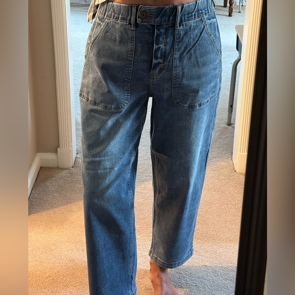 Universal Standard wide leg jeans cropped NWT